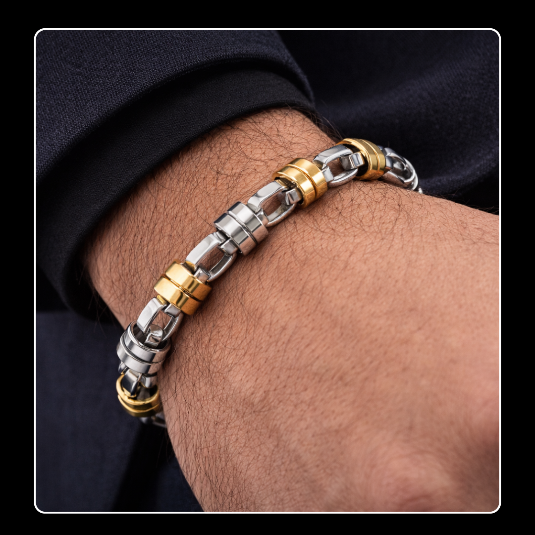 Men's Two-Tone Stainless Steel Bracelet