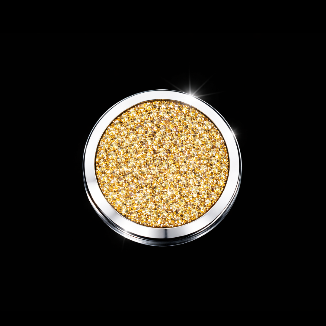 33mm Stainless Steel Genuine Swarovski Crystal Coin