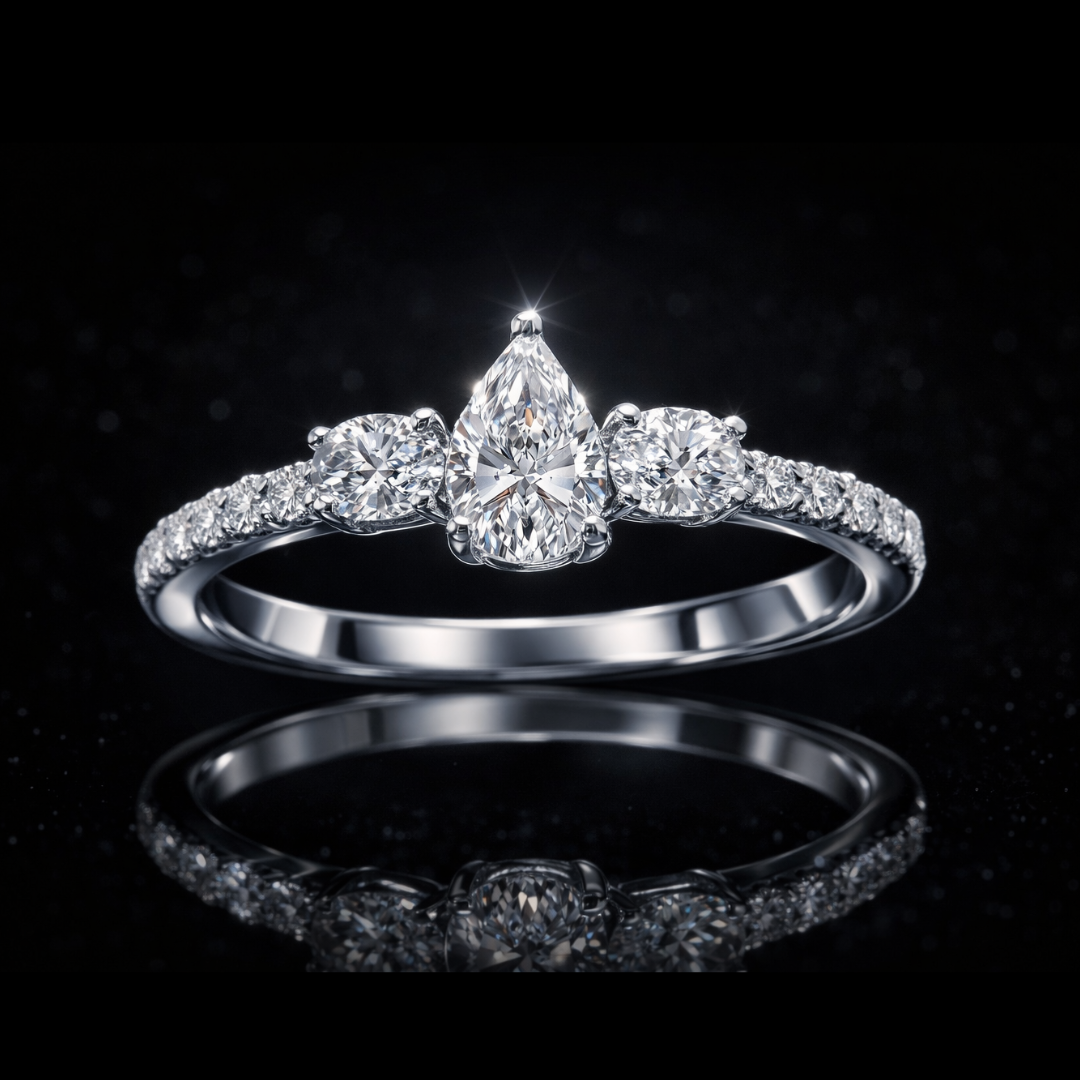 1.25 CTW Pear Shape Cubic Zirconia Ring