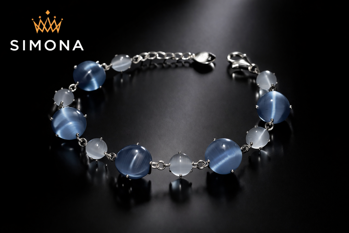 Simona Blue Cat’s Eye Bracelet