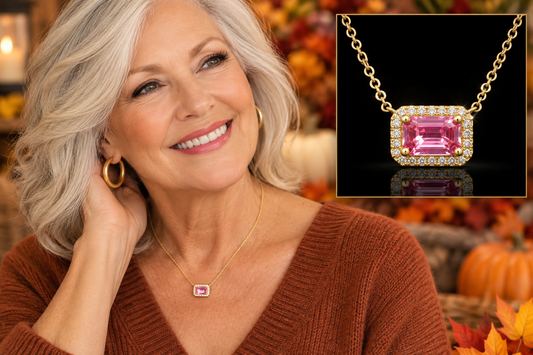 14kt Yellow Gold 1.10 CTW Genuine Pink Sapphire and Diamond East/West Pendant