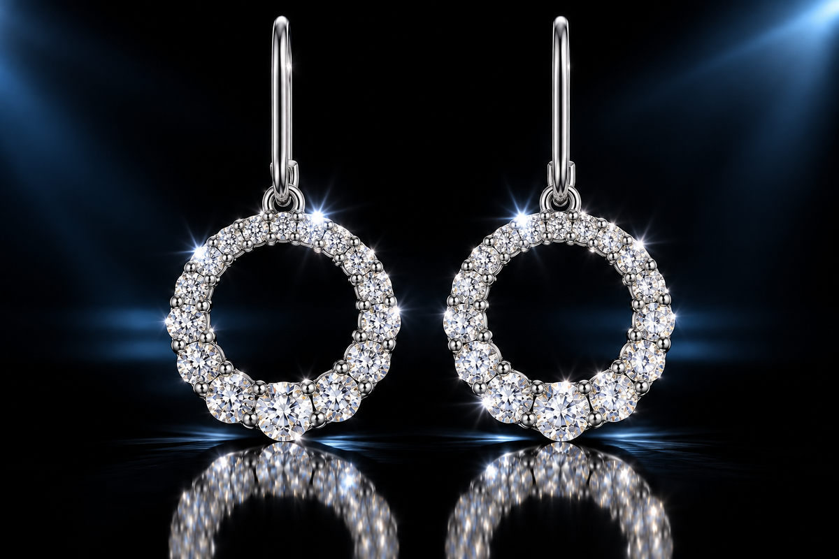925 Sterling Silver 12mm Graduated Circle French Wire Earrings