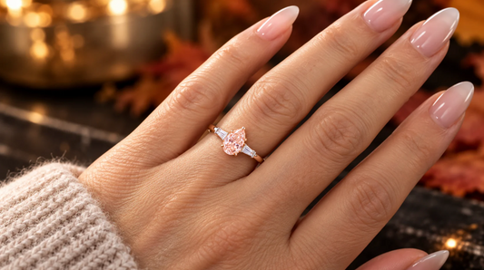 14kt White & Rose Gold 1.30 CTW Fancy Pink & White Diamond Ring by Priya Diamonds
