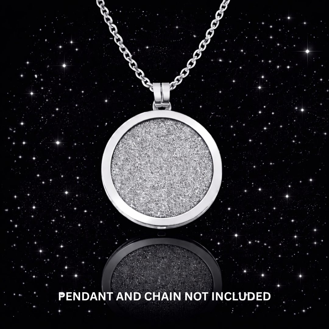 25mm Stainless Steel Silver Glitter Coin