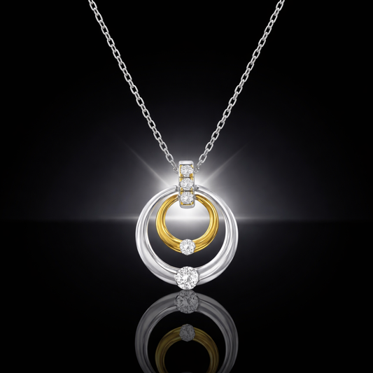 14 kt Yellow Gold and Sterling Silver Pendant