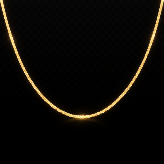 14kt.  Bonded Yellow Gold over Fine Italian Silver Diamond Cut Popcorn Chain