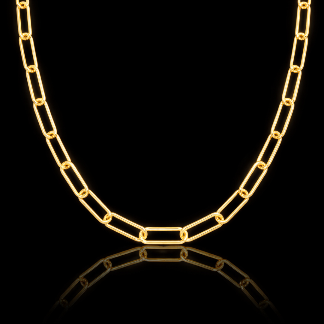 14 kt. Yellow Gold Stainless Steel Paperclip Chain – 18"