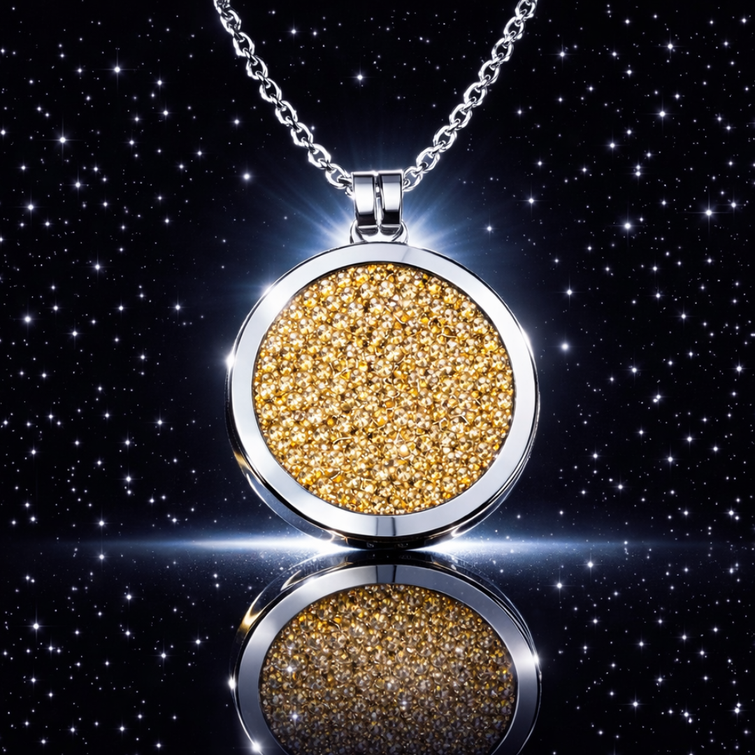 SWTL Interchangeable Pendant System – 33 mm Starter Set Bezel + Swarovski Crystal Coin + 35" Chain