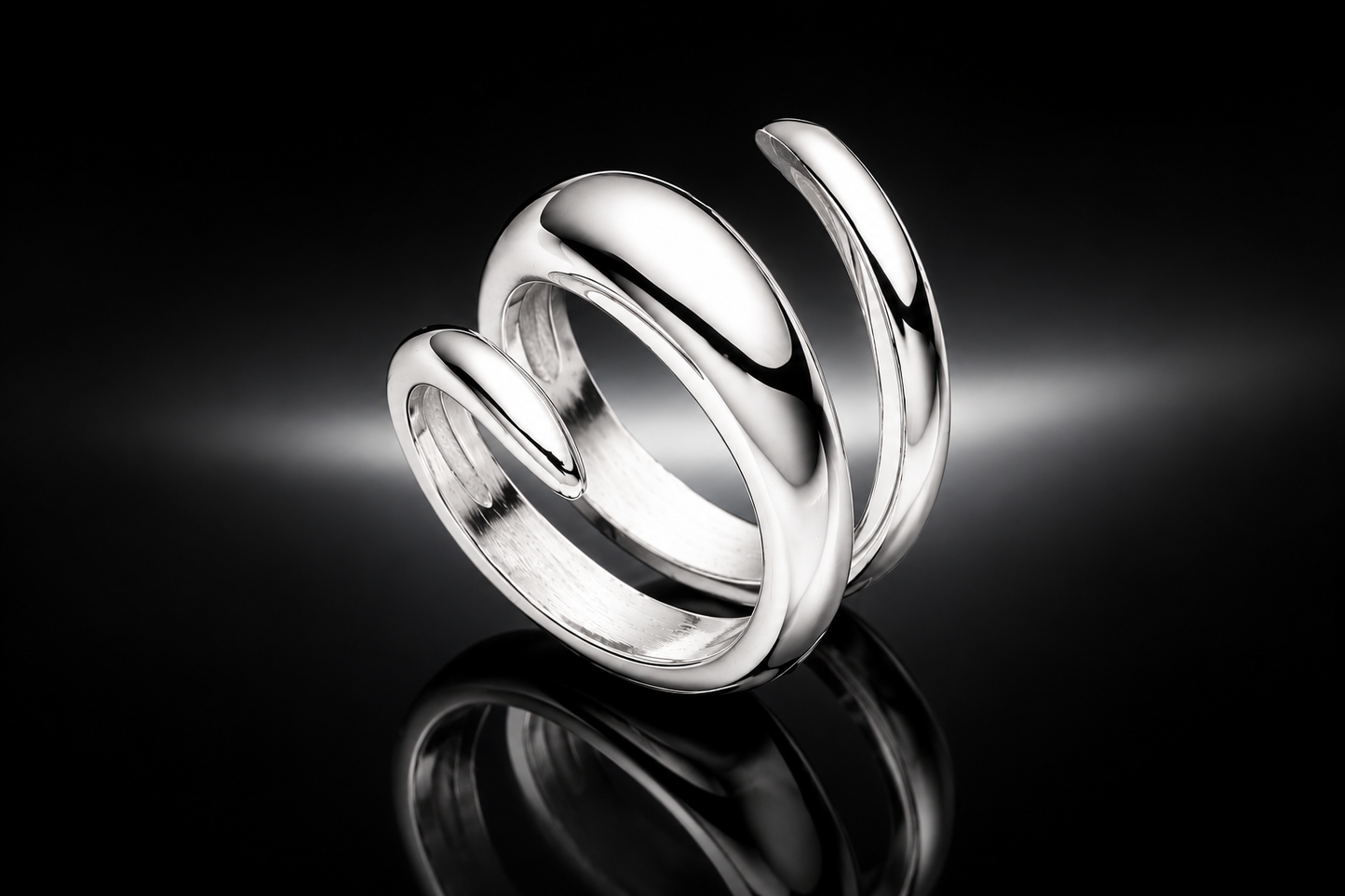 925 Fine Italian Sterling Silver Triple Wrap Ring by Unoaerre &ndash; Gold or Silver