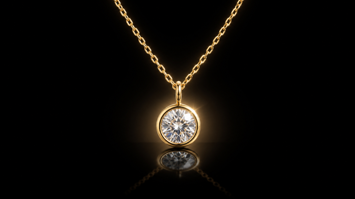 5.5 mm Bezel Set Cubic Zirconia Pendant or Lariat