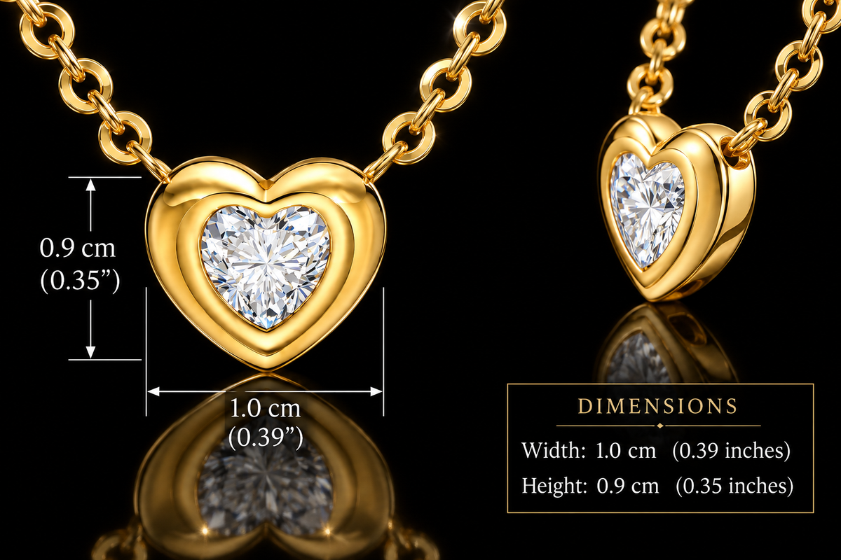 18kt Gold over Titanium Steel "Heart of Hearts" Necklace, 16"+2"