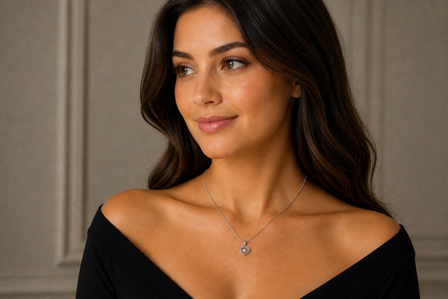 "Dancing Diamond" Heart Pendant