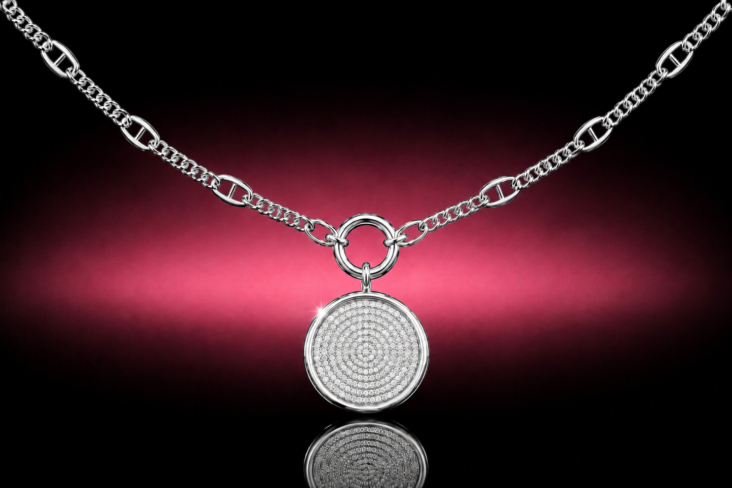 Triple Rhodium Finished Stainless Steel Mariner Chain for SWTL Interchangeable Pendant Collection