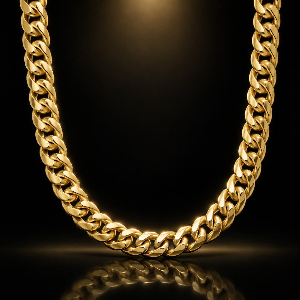 14k Italian Yellow Gold 6mm Cuban Link 18in Chain