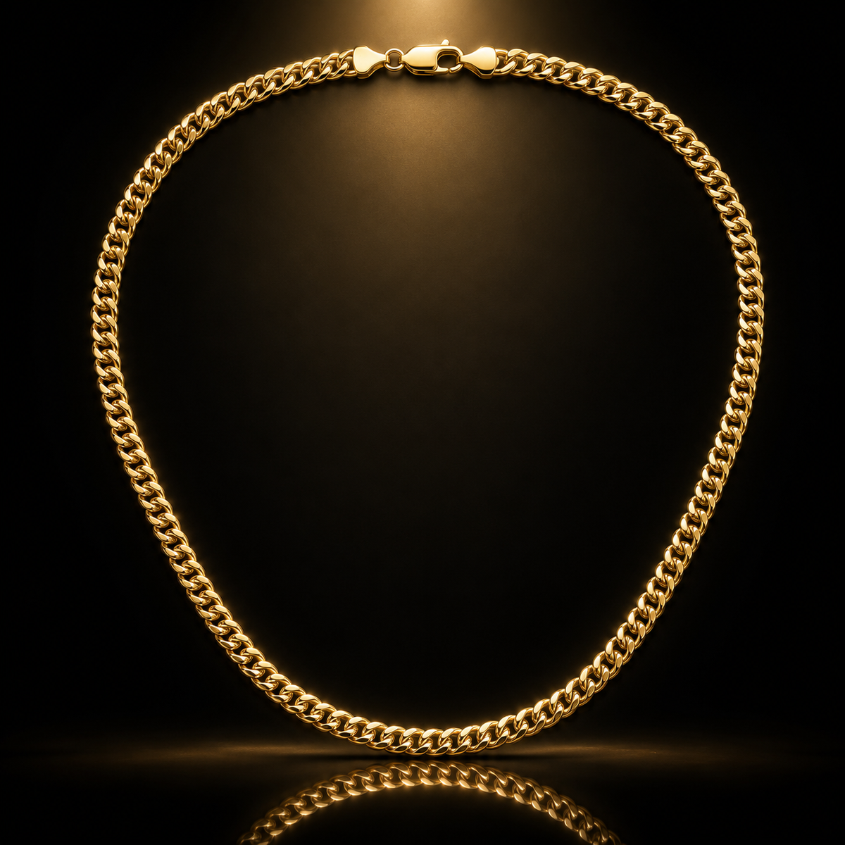 14k Italian Yellow Gold 6mm Cuban Link 18in Chain