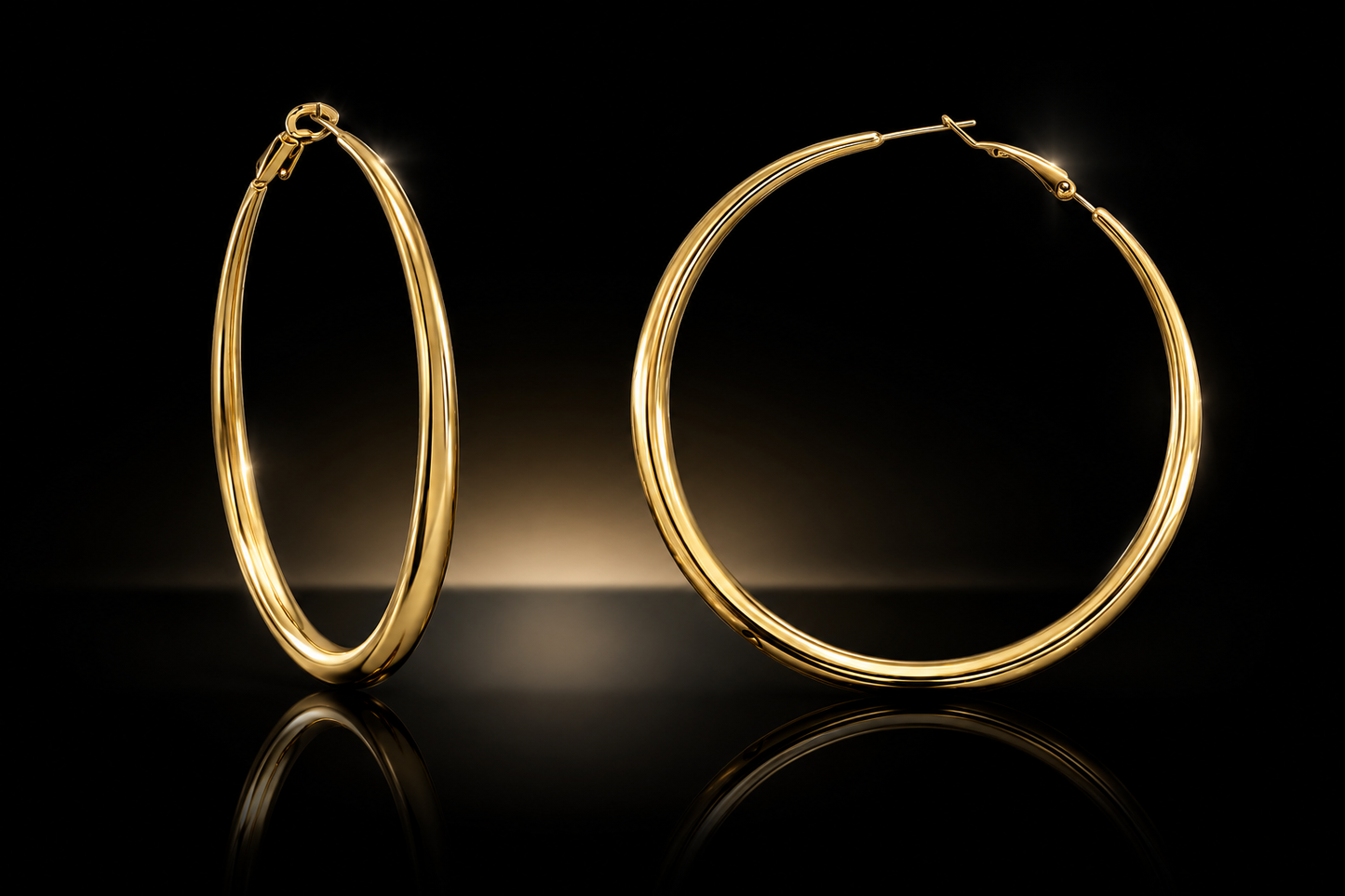 61 mm Graduated Omega Back Hoop Earrings