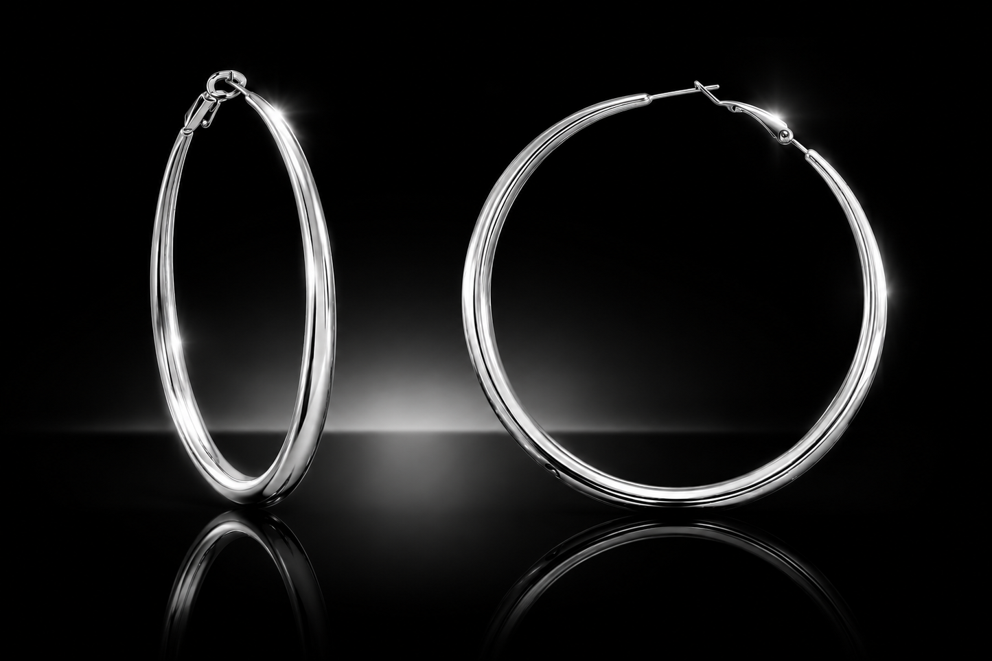 61 mm Graduated Omega Back Hoop Earrings