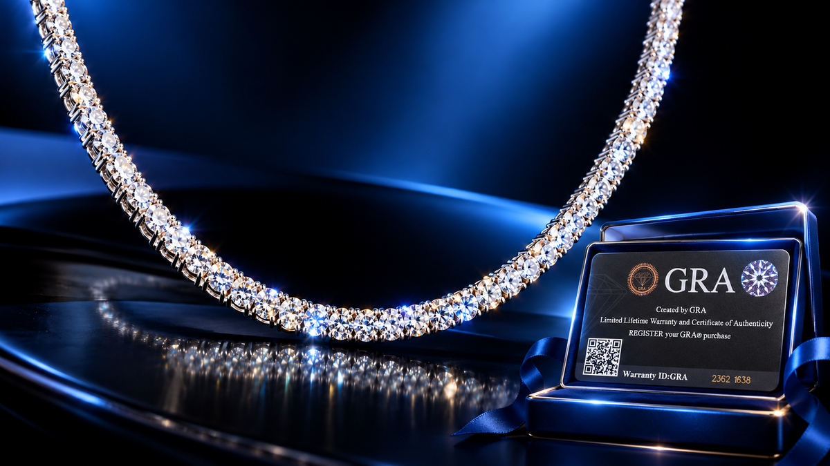 925 Triple Rhodium 27.50 CTW VVS-D Genuine Moissanite Tennis Necklace, 18"