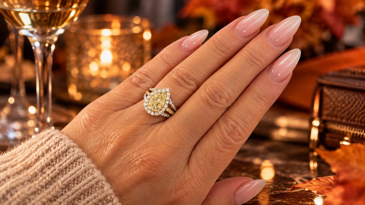 18kt White & Yellow Gold 1.59 CTW Fancy Yellow & White Diamond Ring by Roman & Jules