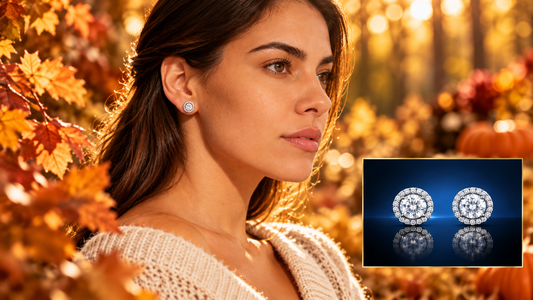 14kt White Gold Finished 5 CTW Diamond Crystalline Halo Stud Earrings by Anna Zuckerman