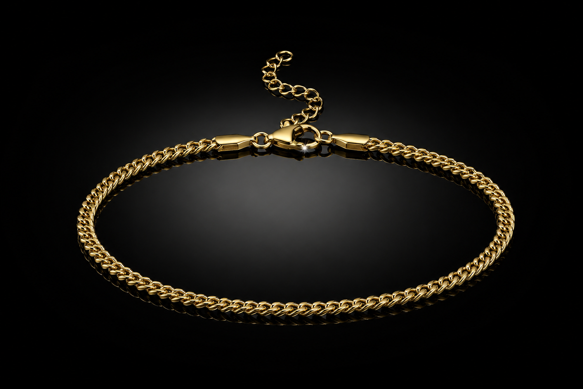 14KT. YELLOW GOLD FINISHED ANKLETS