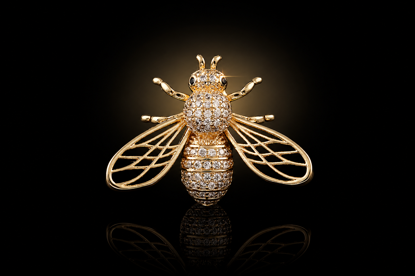 Vintage Style “Little Bee” Pavé Crystal Brooch