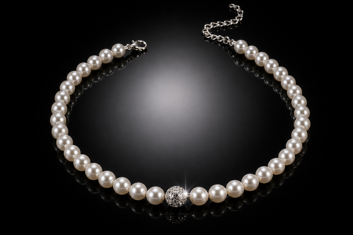 8mm Faux Pearl 3-Piece Set with Pavé Crystal Accent Beads