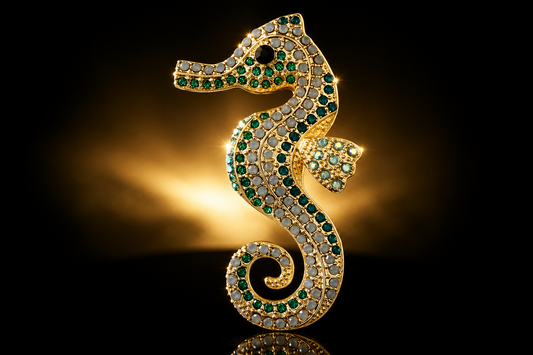 63mm Multi-Color Swarovski Crystal Seahorse Brooch