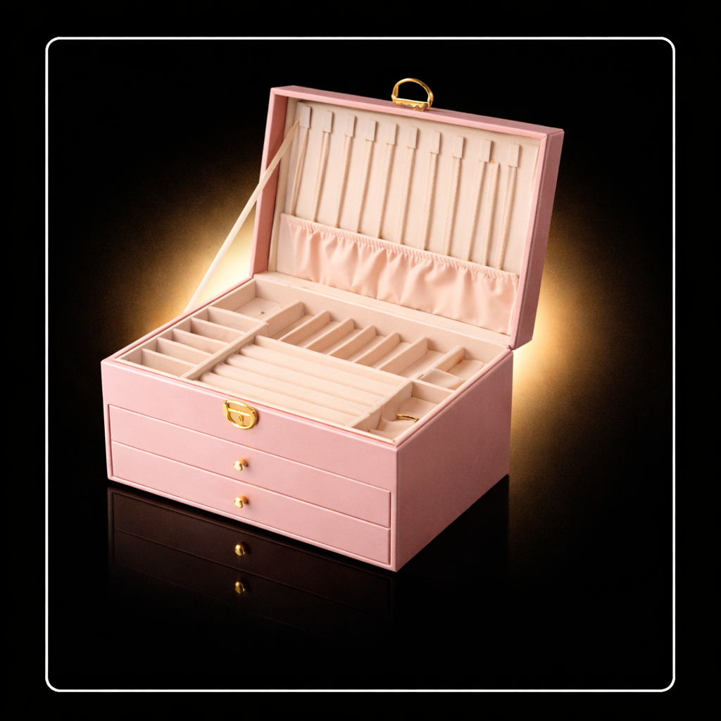 Three Tier Jewelry Box - Pink