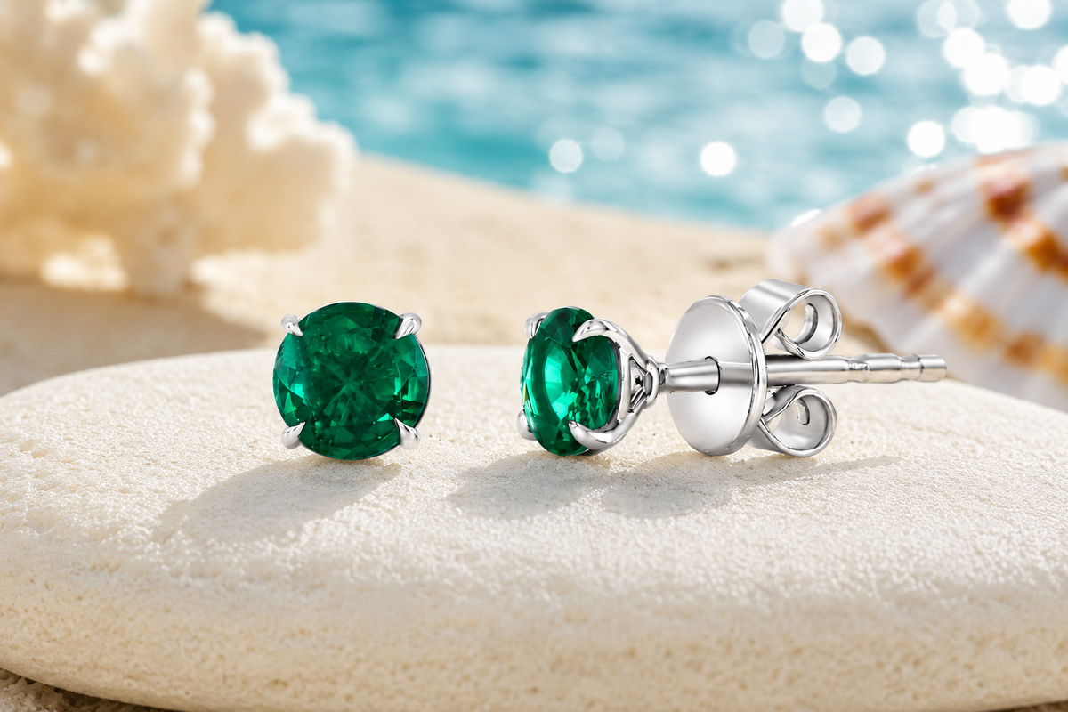 Emerald Stud Earrings