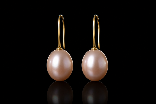 14 kt. Yellow Gold 7 mm Blush Pink Freshwater Pearl Earrings