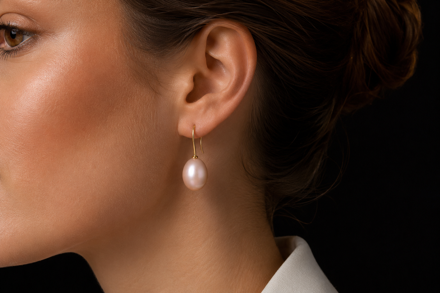 14 kt. Yellow Gold 7 mm Blush Pink Freshwater Pearl Earrings