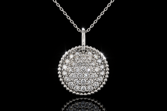 925 Triple Rhodium Finished 1.57 ctw. LG Diamond Pave’ Pendant 18" Chain