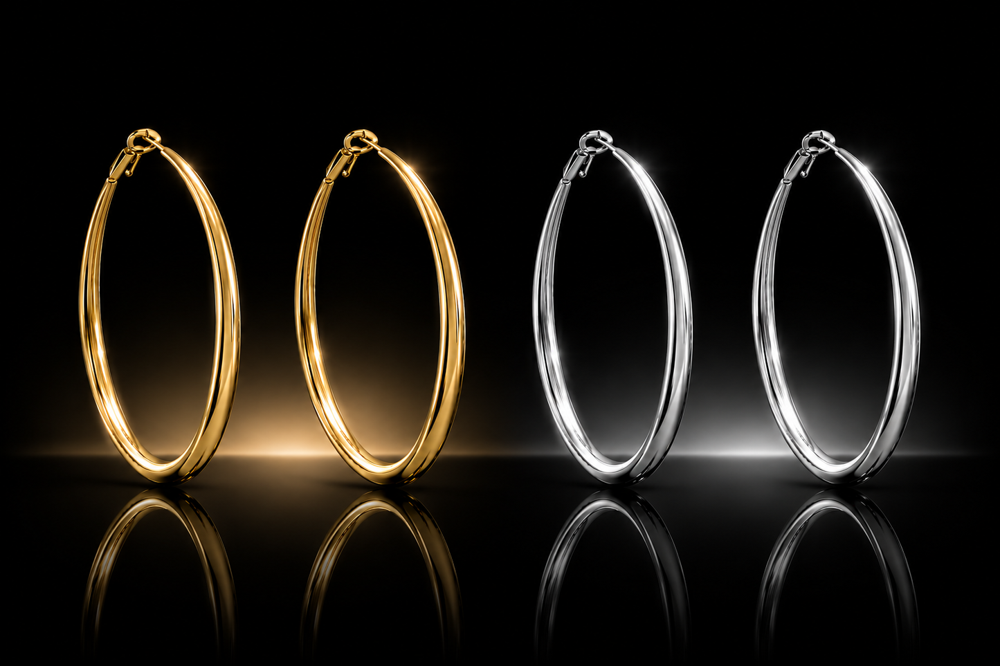 61 mm Graduated Omega Back Hoop Earrings