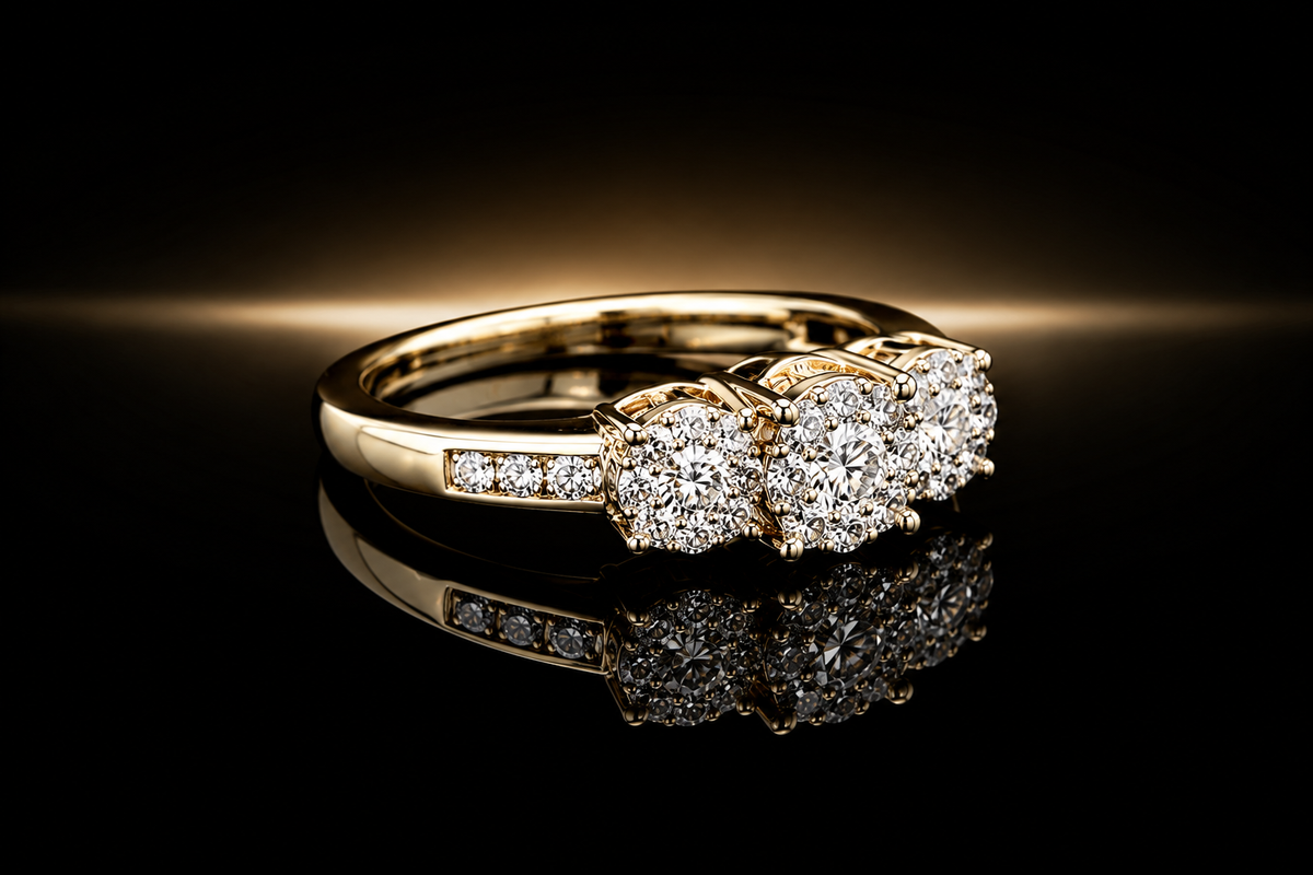 14 kt. Yellow Gold Circa 1970's .50 ctw. Diamond Cluster Ring
