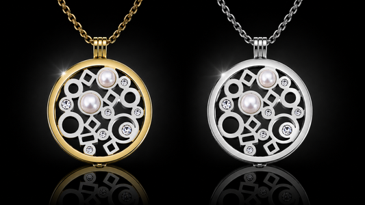 33 mm Pearl & Crystal Coin for the SWTL Interchangeable Jewelry Collection