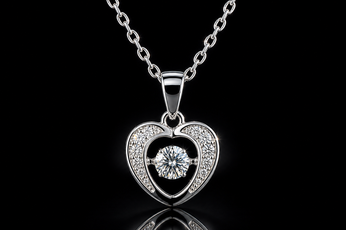 "Dancing Diamond" Heart Pendant