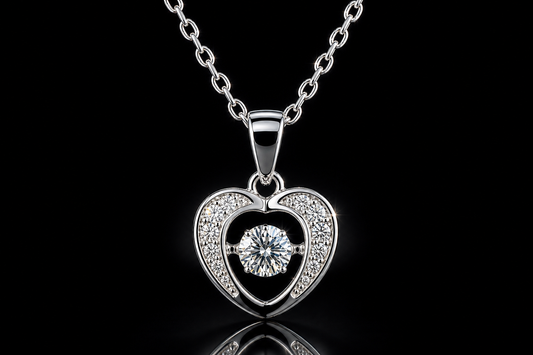 "Dancing Diamond" Heart Pendant