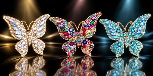 50mm Genuine Swarovski Crystal Pave' Butterfly Brooch