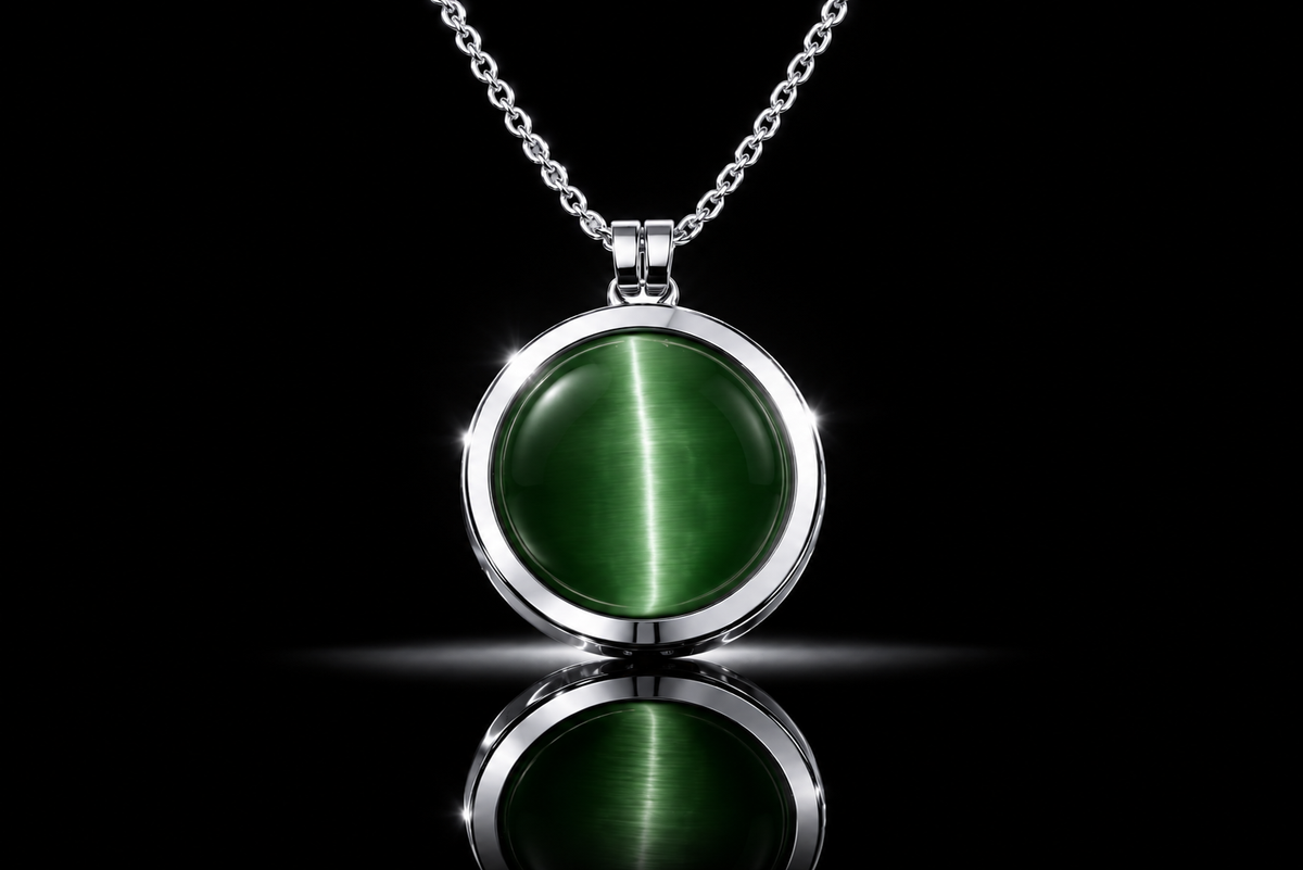 25mm Green Cat's Eye Coin for SWTL Interchangeable Pendant Collection