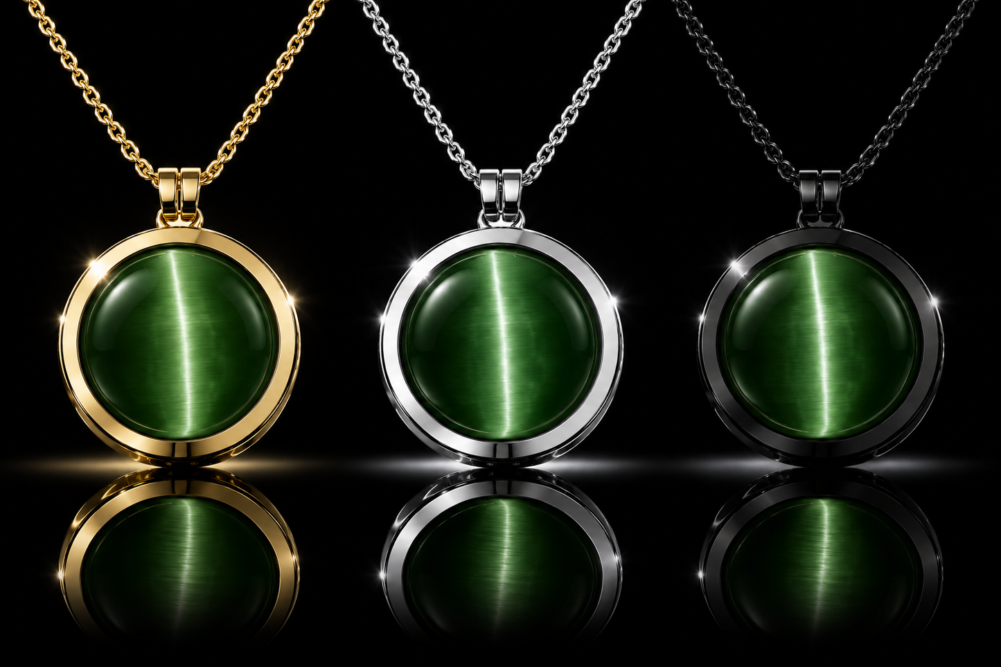 25mm Green Cat's Eye Coin for SWTL Interchangeable Pendant Collection