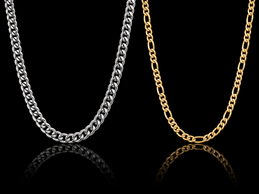14kt Yellow Gold Stainless Steel Chains Cuban & Figaro