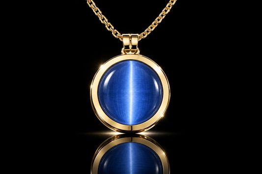 25mm Electric Blue Cat's Eye Coin for SWTL Interchangeable Pendant Collection
