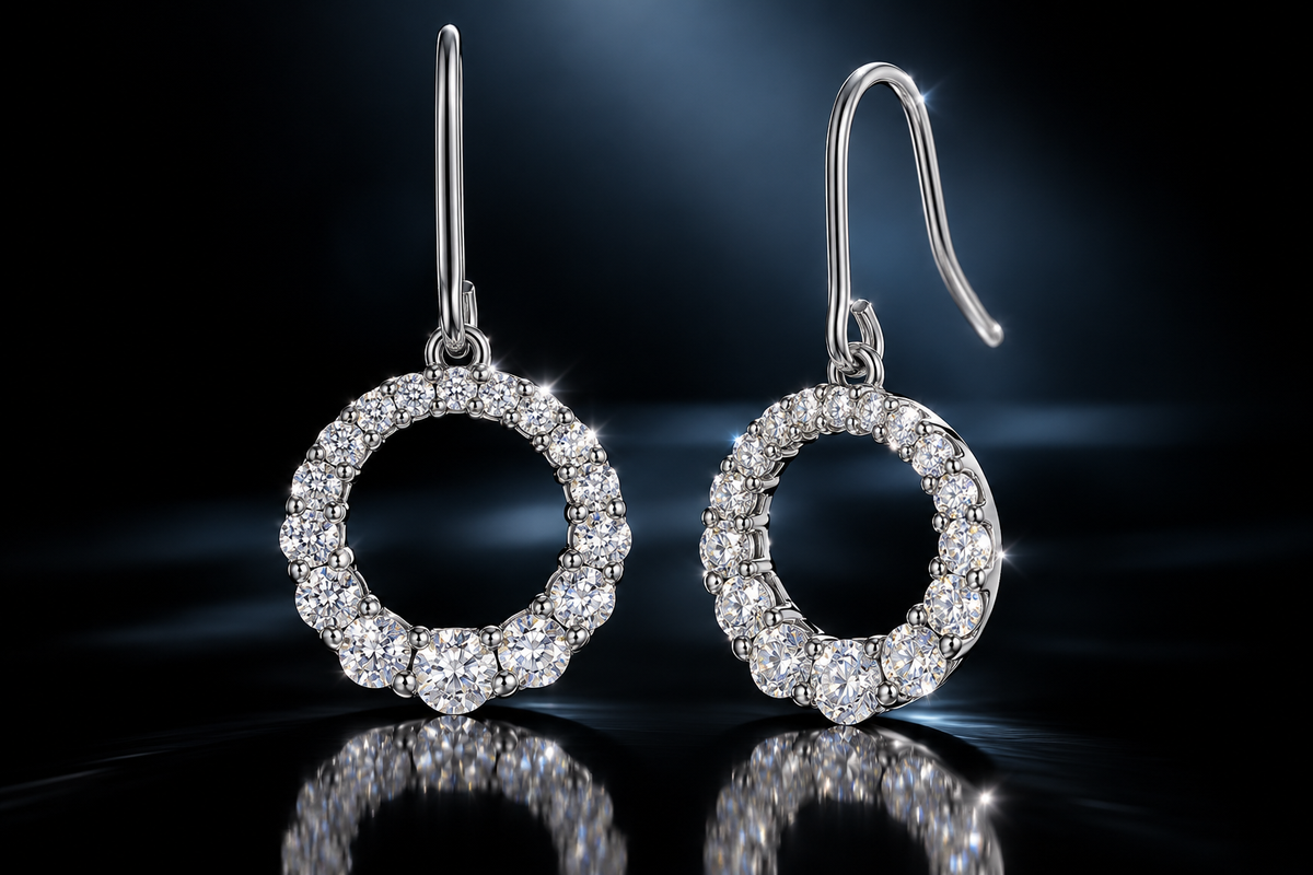 925 Sterling Silver 12mm Graduated Circle French Wire Earrings