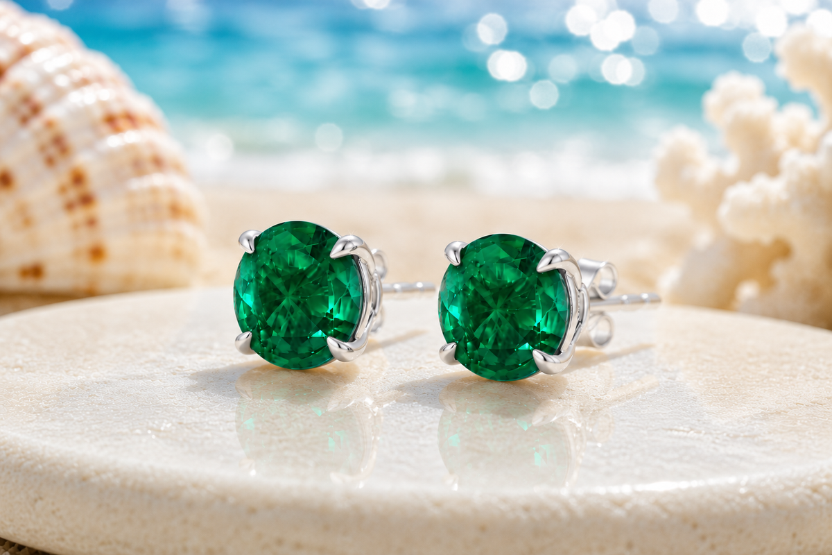 Emerald Stud Earrings