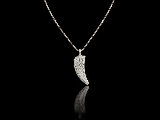 14kt/Rhodium Finished Stainless Steel 50mm Italian Horn Necklace, 18"+2"