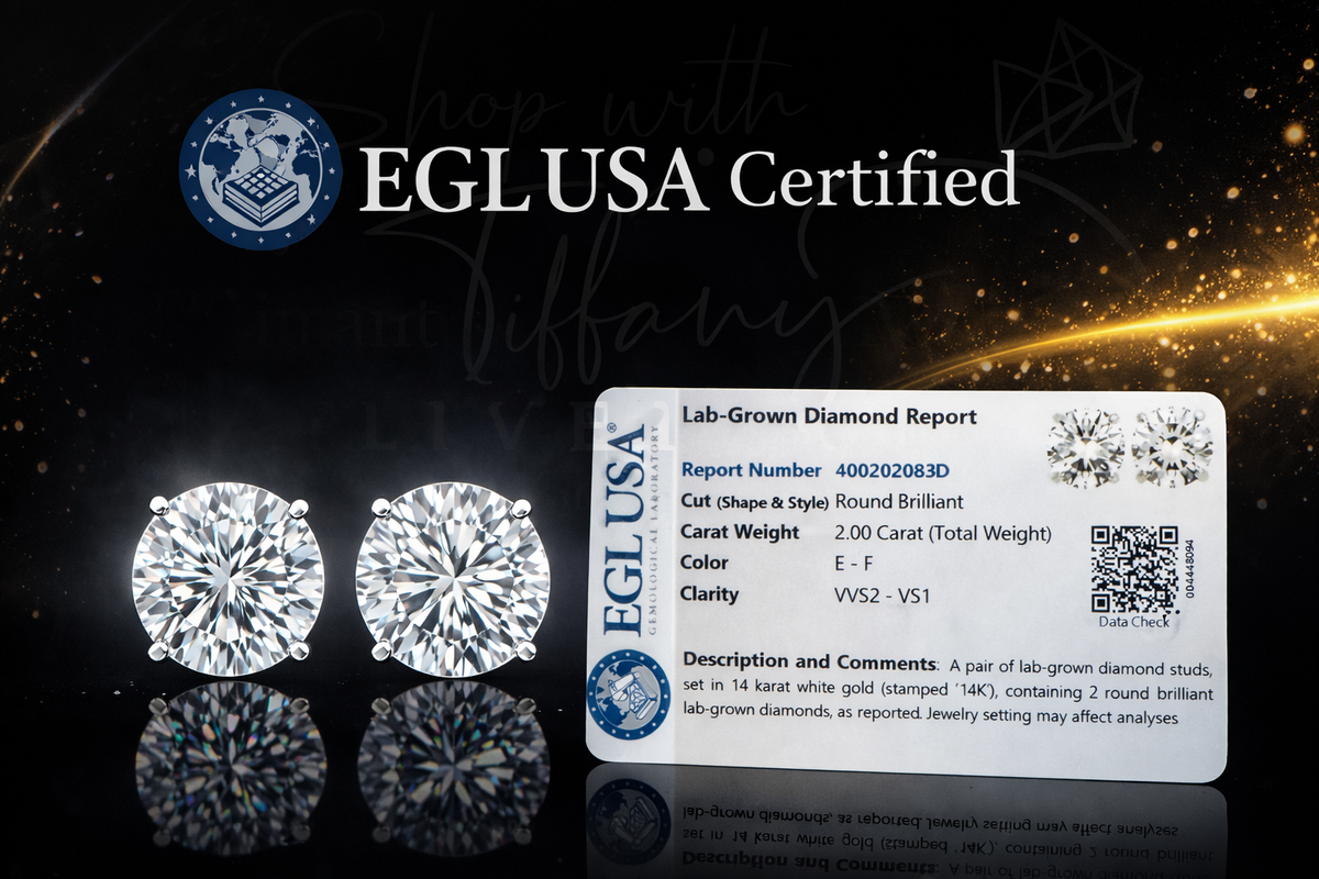 2.00 CTW Certified Lab-Grown Diamond Stud Earrings