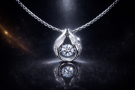 Dancing Diamonds Pendant (.33 CTW LG White Sapphire)