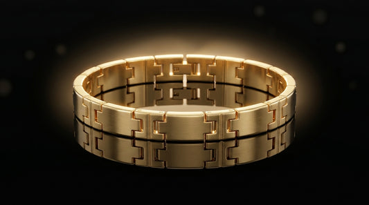 14K Yellow Gold over Stainless Steel 12mm Men's Bracelet