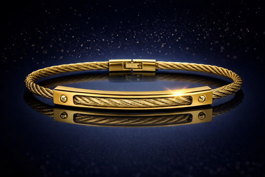 18 kt Yellow Gold over 316L Stainless Steel | 8.5 Inches